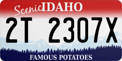 ID license plate 2T2307X