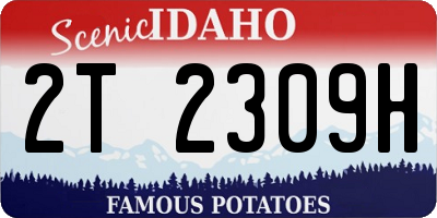 ID license plate 2T2309H