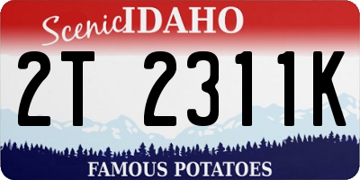 ID license plate 2T2311K