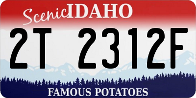 ID license plate 2T2312F