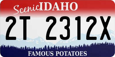 ID license plate 2T2312X