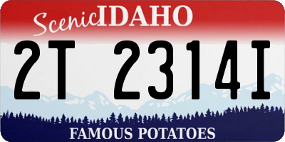 ID license plate 2T2314I