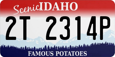 ID license plate 2T2314P