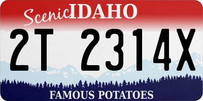 ID license plate 2T2314X