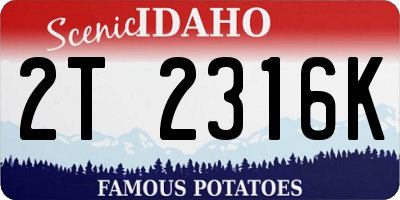 ID license plate 2T2316K