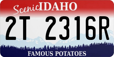 ID license plate 2T2316R