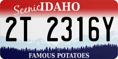 ID license plate 2T2316Y