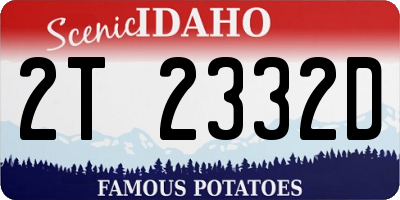 ID license plate 2T2332D