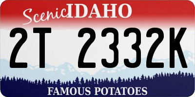ID license plate 2T2332K