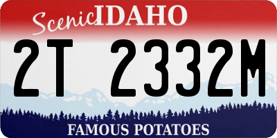ID license plate 2T2332M