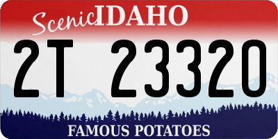 ID license plate 2T2332O