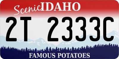 ID license plate 2T2333C