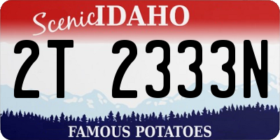 ID license plate 2T2333N