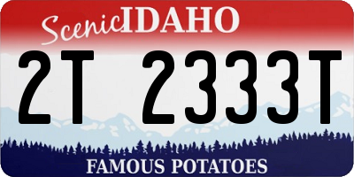 ID license plate 2T2333T