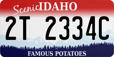 ID license plate 2T2334C