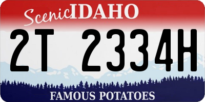 ID license plate 2T2334H
