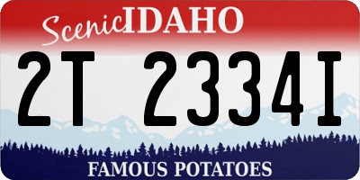 ID license plate 2T2334I