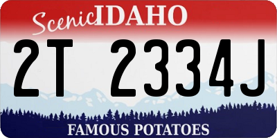 ID license plate 2T2334J