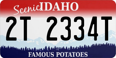 ID license plate 2T2334T