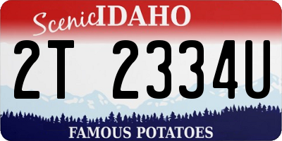 ID license plate 2T2334U