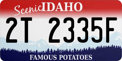 ID license plate 2T2335F
