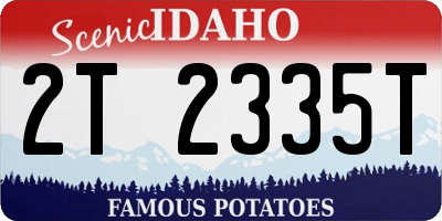 ID license plate 2T2335T