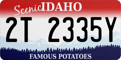 ID license plate 2T2335Y