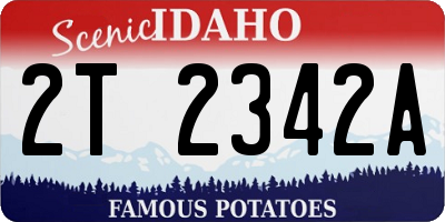 ID license plate 2T2342A
