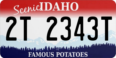 ID license plate 2T2343T