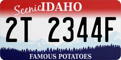 ID license plate 2T2344F
