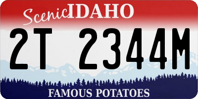 ID license plate 2T2344M