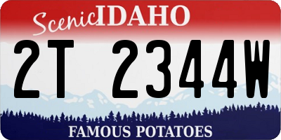 ID license plate 2T2344W