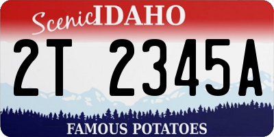 ID license plate 2T2345A