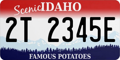 ID license plate 2T2345E
