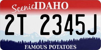ID license plate 2T2345J
