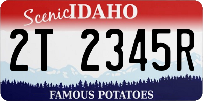 ID license plate 2T2345R
