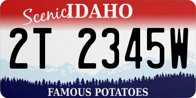 ID license plate 2T2345W
