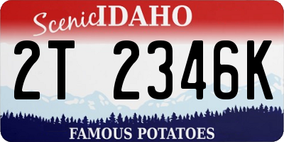ID license plate 2T2346K