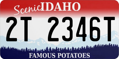 ID license plate 2T2346T