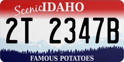 ID license plate 2T2347B