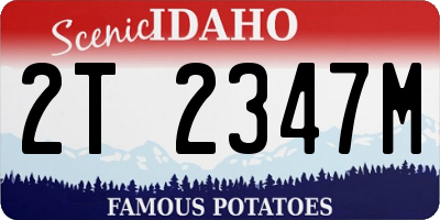 ID license plate 2T2347M