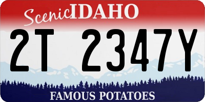 ID license plate 2T2347Y