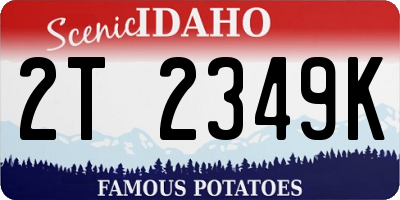 ID license plate 2T2349K