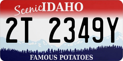 ID license plate 2T2349Y