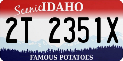 ID license plate 2T2351X