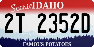 ID license plate 2T2352D