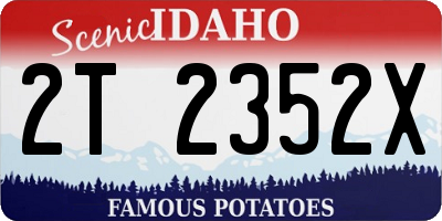 ID license plate 2T2352X