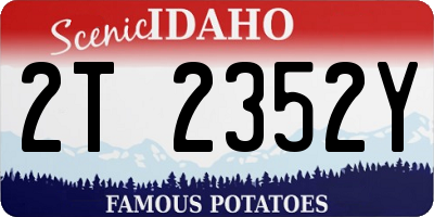 ID license plate 2T2352Y