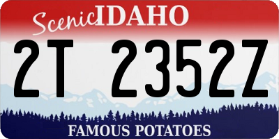 ID license plate 2T2352Z