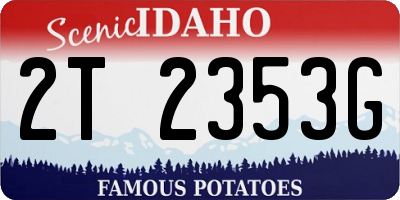 ID license plate 2T2353G